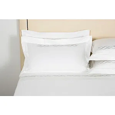 Frette Pearls Embroidery Sham, Standard In Milk/scoglio