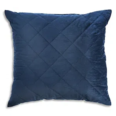 Frette Quilted Velvet Decorative Cushion, 20 X 20 - 100% Exclusive In Blue