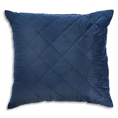 Frette Quilted Velvet Decorative Cushion, 20 X 20 - Exclusive In Blue