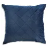 Frette Quilted Velvet Decorative Cushion, 20 X 20 - Exclusive In Blue