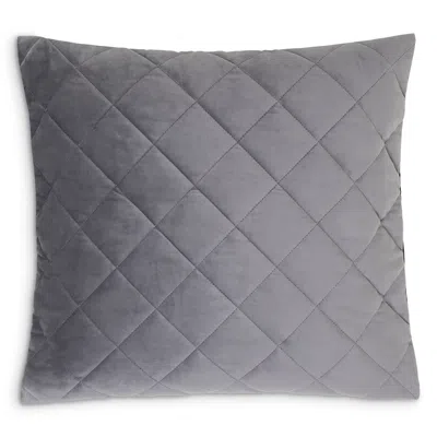 Frette Quilted Velvet Decorative Cushion, 20 X 20 - Exclusive In Gray