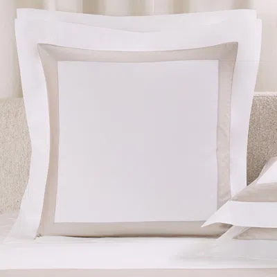 Frette Sateen Breeze Border Euro Sham In White