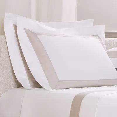 Frette Sateen Breeze Border Standard Sham In Neutral