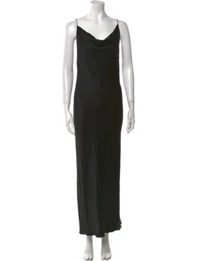 Pre-owned Frette Silk Long Dress In Black