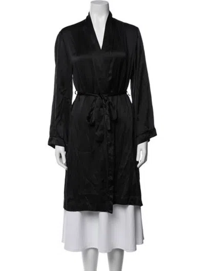 Pre-owned Frette Silk Robe In Black