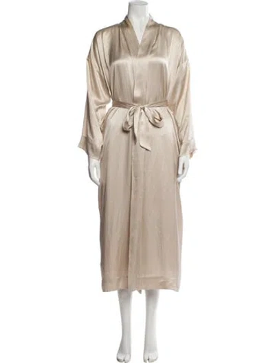 Pre-owned Frette Silk Robe In Neutral