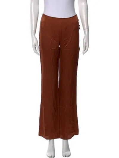 Pre-owned Frette Silk Wide Leg Pants In Brown