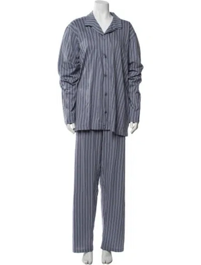 Pre-owned Frette Striped Pant Set W/ Tags In Blue