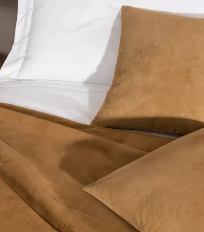 Frette Suede Bed Runner In White