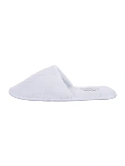Pre-owned Frette Terry Cloth Mules In White