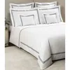 Frette Triplo Poplin Duvet Cover, King In White/slate Gray