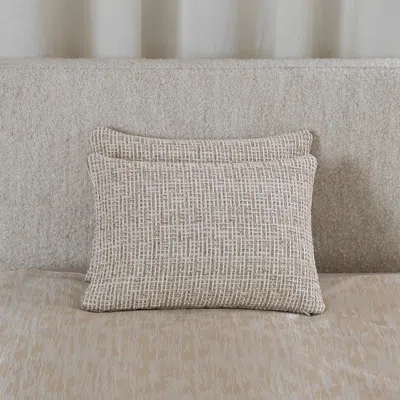 Frette Tweed Decorative Boudoir Pillow Cover In Neutral