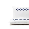 Frette Twist Embroidery Standard Sham In Navy/nautical Blue