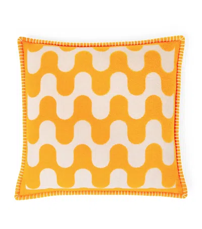 Frette Wool Modernism 003 Cushion In Orange