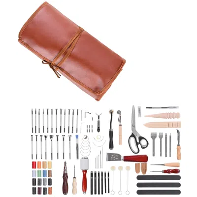 Frey Leather Working Tools Kit, 92 Pcs Leather Craft Tools With Portable Leather Storage Bag, Engraving P