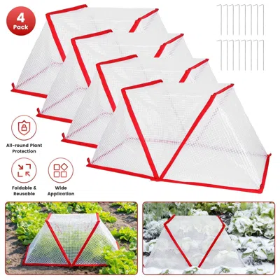 Frey Orchad 4pack 31.50×12.99×13.39in Garden Row Accelerator Plants Covers Plant Net Cage Guard Greenhouse Cover In Red