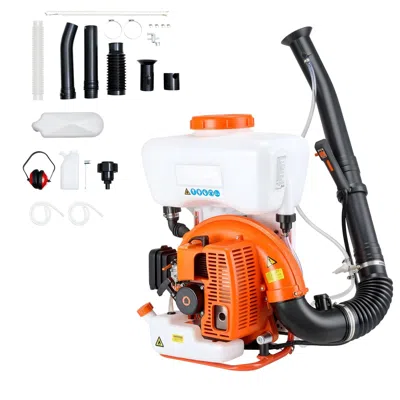 Frey Orchad Backpack Fogger Sprayer, 63cc 3hp Engine, Gas Powered Fogger Sprayer With 4 Gallon Tank, Powder And  In Orange