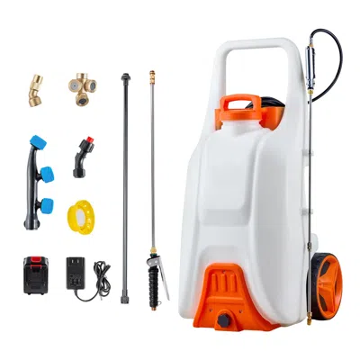 Frey Orchad Battery-powered Sprayer With Wheeled Cart, 13.1 Gallons Electric Weed Sprayer, Adjustable 0-80 Psi,  In White