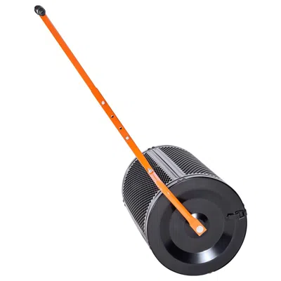 Frey Orchad Compost Spreader, 24 In Wide Peat Moss Spreader With T Shaped Handle, 3 Heights Adjustable, Powder-c In Black