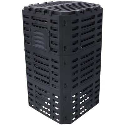 Frey Orchad Garden Composter Bin Made From Recycled Plastic - 132 Gallons (500liter) Large Compost Bin - Create  In Black