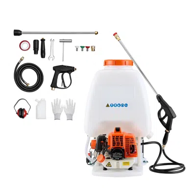 Frey Orchad Gas Powered Backpack Sprayer, 26.5cc 0.9hp Engine, Garden Sprayer With 6.5 Gallon Tank, Large Area C In White