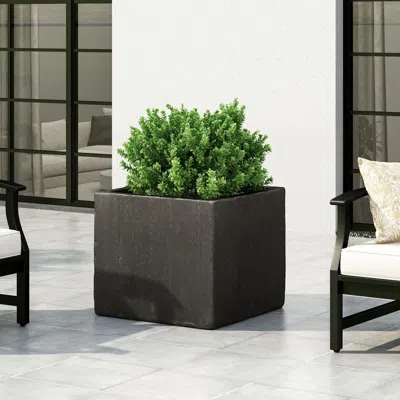 Frey Orchad Outdoor Large Square Mgo Planter In Black