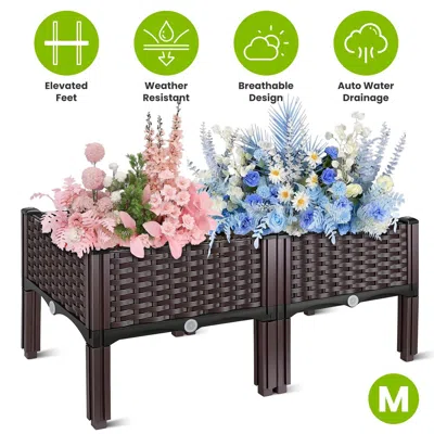 Frey Orchad Outdoor Raised Garden Bed With Legs Elevated Planter Box With Self-watering System For Garden Patio  In Black