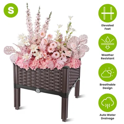 Frey Orchad Outdoor Raised Garden Bed With Legs Elevated Planter Box With Self-watering System For Garden Patio  In Pink