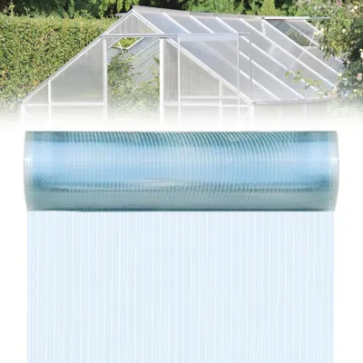 Frey Orchad Polycarbonate Roof Panel Roll, Clear Roofing Panels Insulated Rainproof Greenhouse Panels Glass Fibe In White