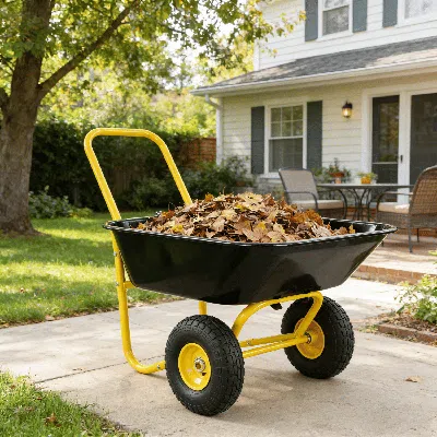 Frey Orchad Two-wheeled Barrow, Garden Cart, 10-inch Pneumatic Wheels(yellow + Black)