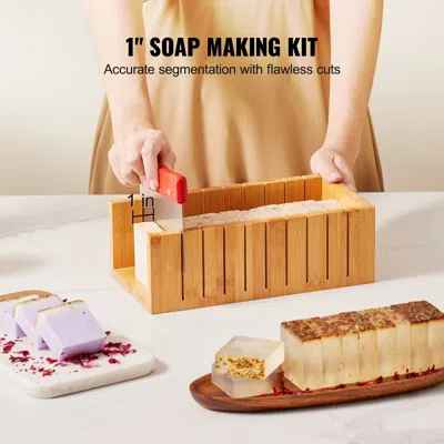 Frey Soap Making Kit, Bamboo Cutting Box And Inner Box With Silicone Mold, Stainless Steel Straight Cutte