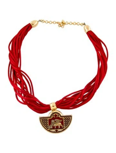 Pre-owned Frey Wille Enamel & Thread Choker Necklace, 18"