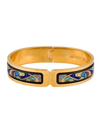 Pre-owned Frey Wille Enamel Ballerina Bangle Bracelet, 6.5" In Multi