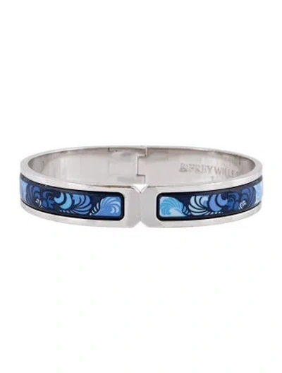 Pre-owned Frey Wille Enamel Ballerina Bangle Bracelet, 7.5" In Blue