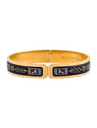 Pre-owned Frey Wille Enamel Ballerina Clasp Bangle Bracelet, 7.5" In Multi