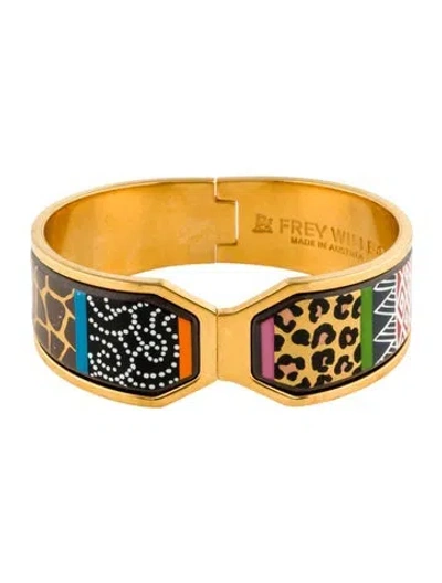 Pre-owned Frey Wille Enamel Bangle Contessa Bracelet, 6.5" In Multi