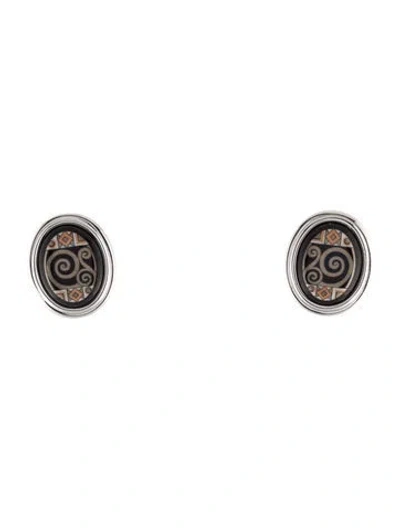 Pre-owned Frey Wille Enamel Earclip Earrings In Multi