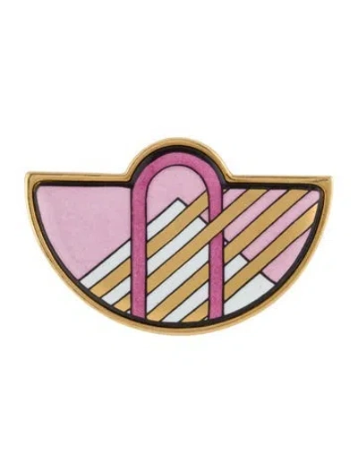 Pre-owned Frey Wille Enamel Half-moon Brooch