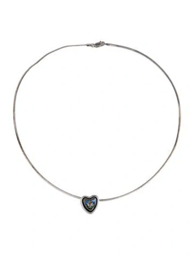 Pre-owned Frey Wille Enamel Heart Pendant Necklace, 16.75" In Multi