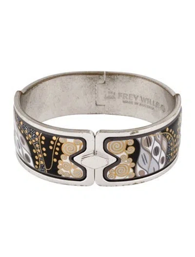 Pre-owned Frey Wille Enamel Hinge Bangle Bracelet, 6.5" In Multi