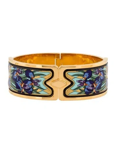 Pre-owned Frey Wille Enamel Hinged Bangle Bracelet, 7.5" In Multi