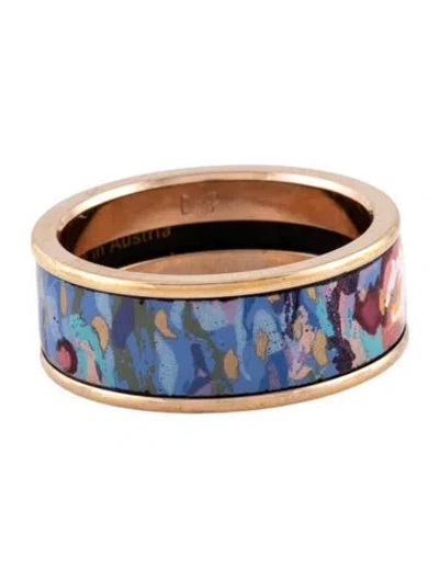 Pre-owned Frey Wille Enamel Hommage À Claude Monet 'orangerie Rosé' Band Ring In Multi