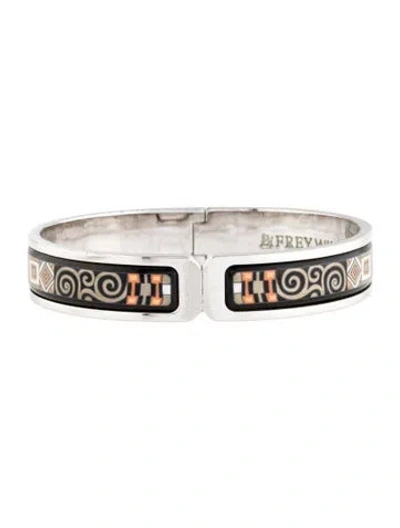 Pre-owned Frey Wille Enamel Hommage À Gustav Klimt Ballerina Bangle Bracelet, 6.75" In Multi