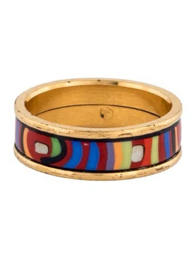 Pre-owned Frey Wille Enamel Hommage À Hundertwasser Ultra Ring In Blue/green/red