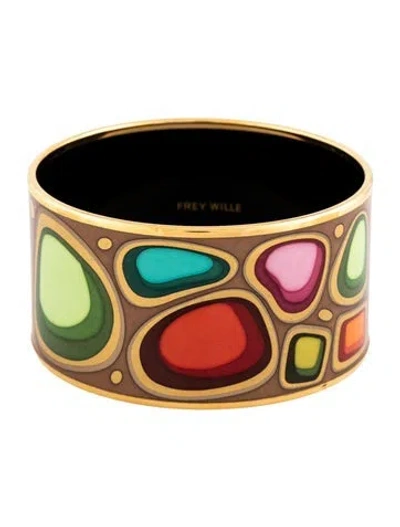 Pre-owned Frey Wille Enamel Multicolor Bangle, 8.5"