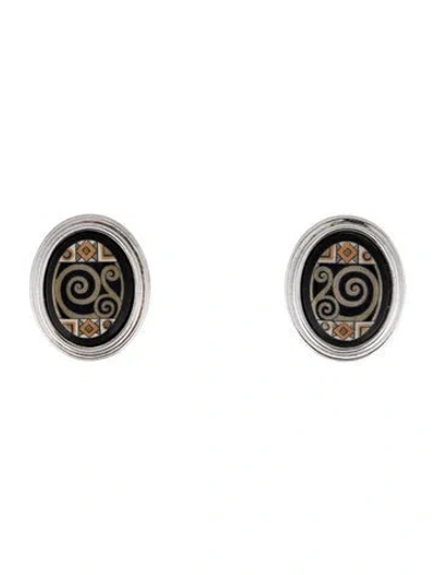 Pre-owned Frey Wille Vintage Enamel Hommage À Gustav Klimt Earclips