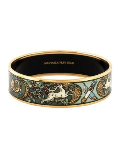 Pre-owned Frey Wille Wide Enamel Bangle, 8" In Multicolor