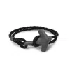 Freya & Thor Of Sweden Men's Arch Bracelet - Oxid Silver & Double Black Leather In Black