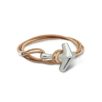 Freya & Thor Of Sweden Men's Arch Bracelet - Silver & Duo Double Brown