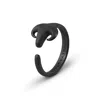 Freya & Thor Of Sweden Men's Black Capra Ring - Oxid Sterling Silver - Open End In Black